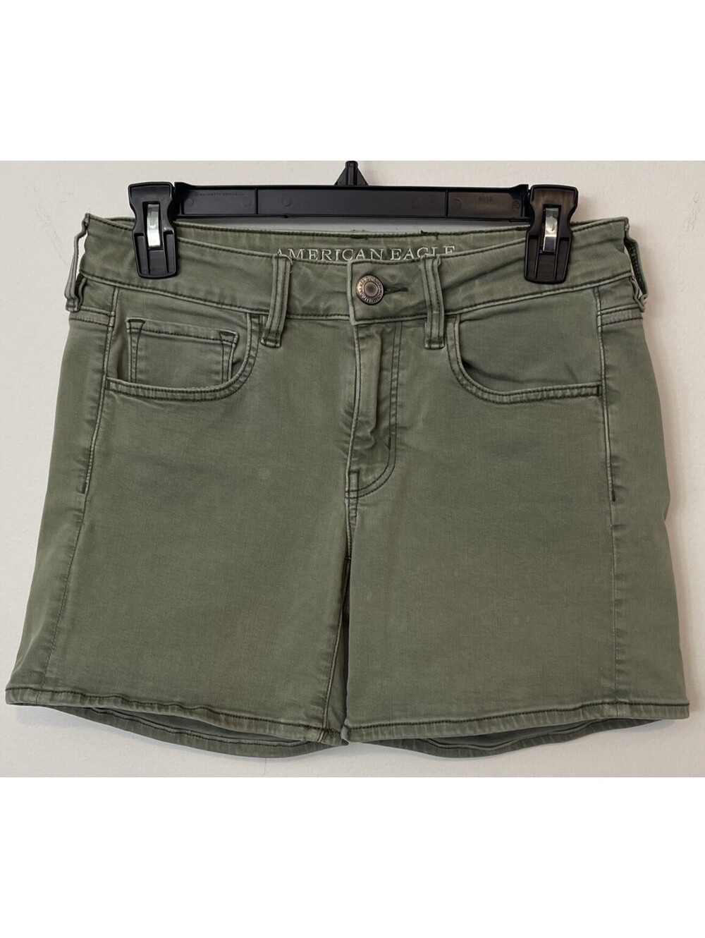 American Eagle Super Stretch Womens Size 6 Green Denim Jean Shorts! A3981